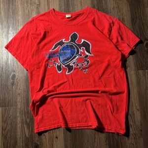 North Shore Hawaii Turtle Graphic T Shirt‎ Red Gildan Adult Large Mens